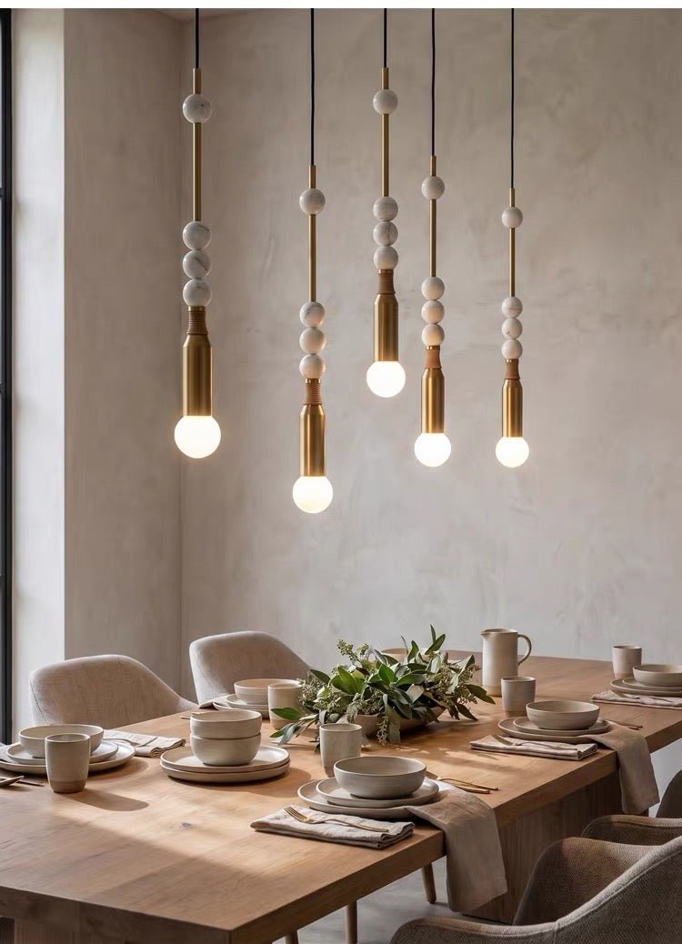 Atelier Marble & Brass Pendant Light