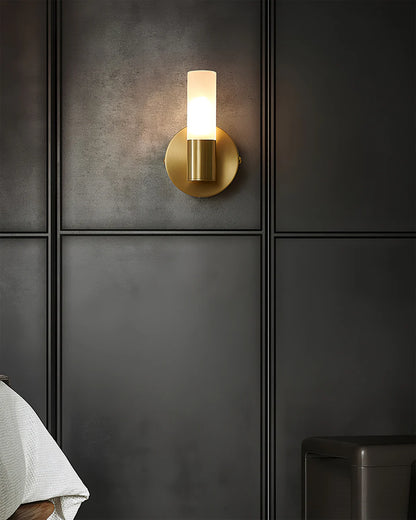 Barton Brass and White Wall Light