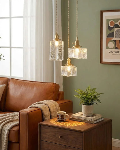 Jewel Glass Brass Pendant Light