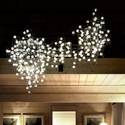 Custom Dandelion Cube LED Lobby Chandelier