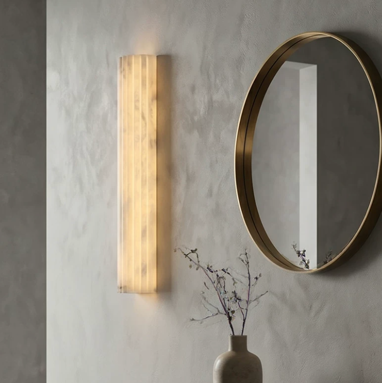 Colonna Fluted Alabaster Wall Sconce