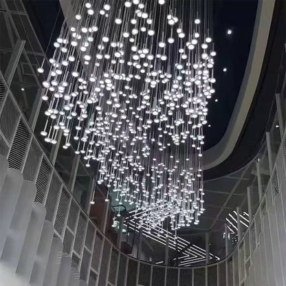 Custom White Acrylic LED Dot Hanging Chandelier