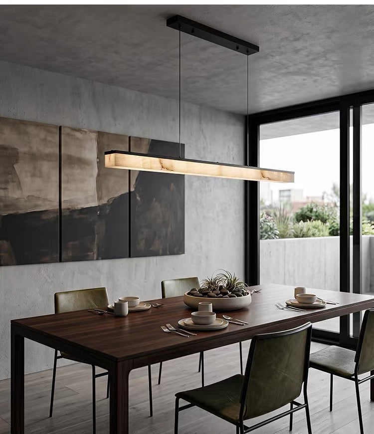 Plana Faux Alabaster Linear Pendant