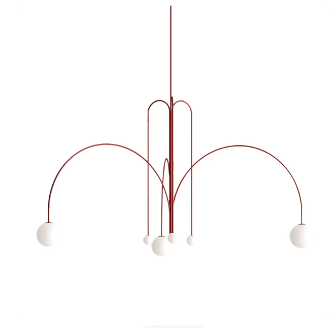 Organic art glass branch chandelier with wide sculptural frame