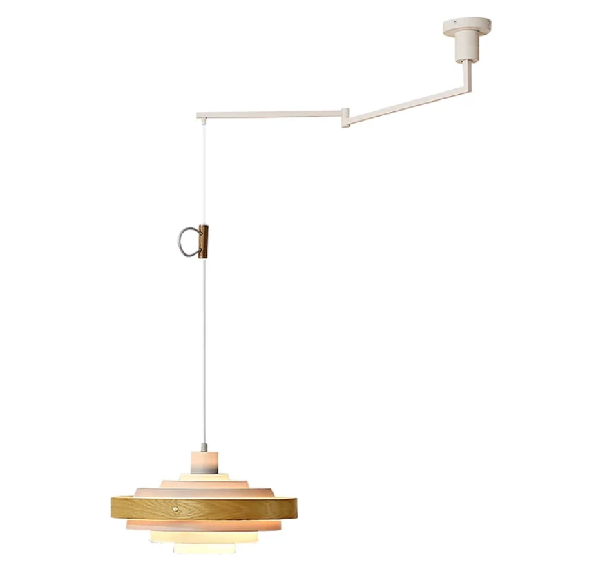 Layered Disc Swing Arm Pendant Light