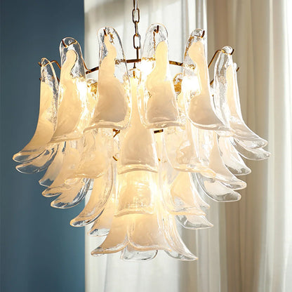 Murano Chandelier ceiling rose and chain detail