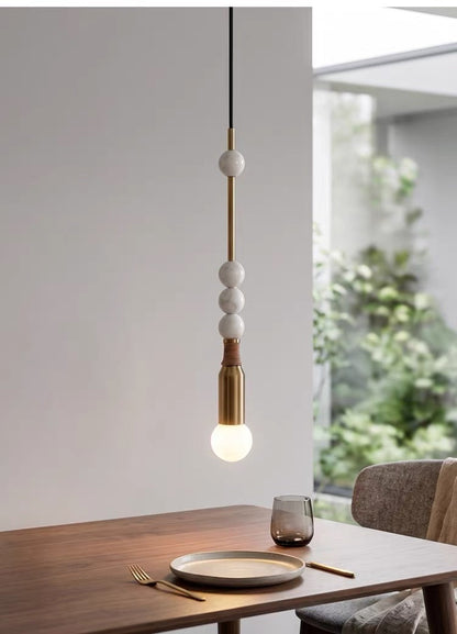 Atelier Marble & Brass Pendant Light