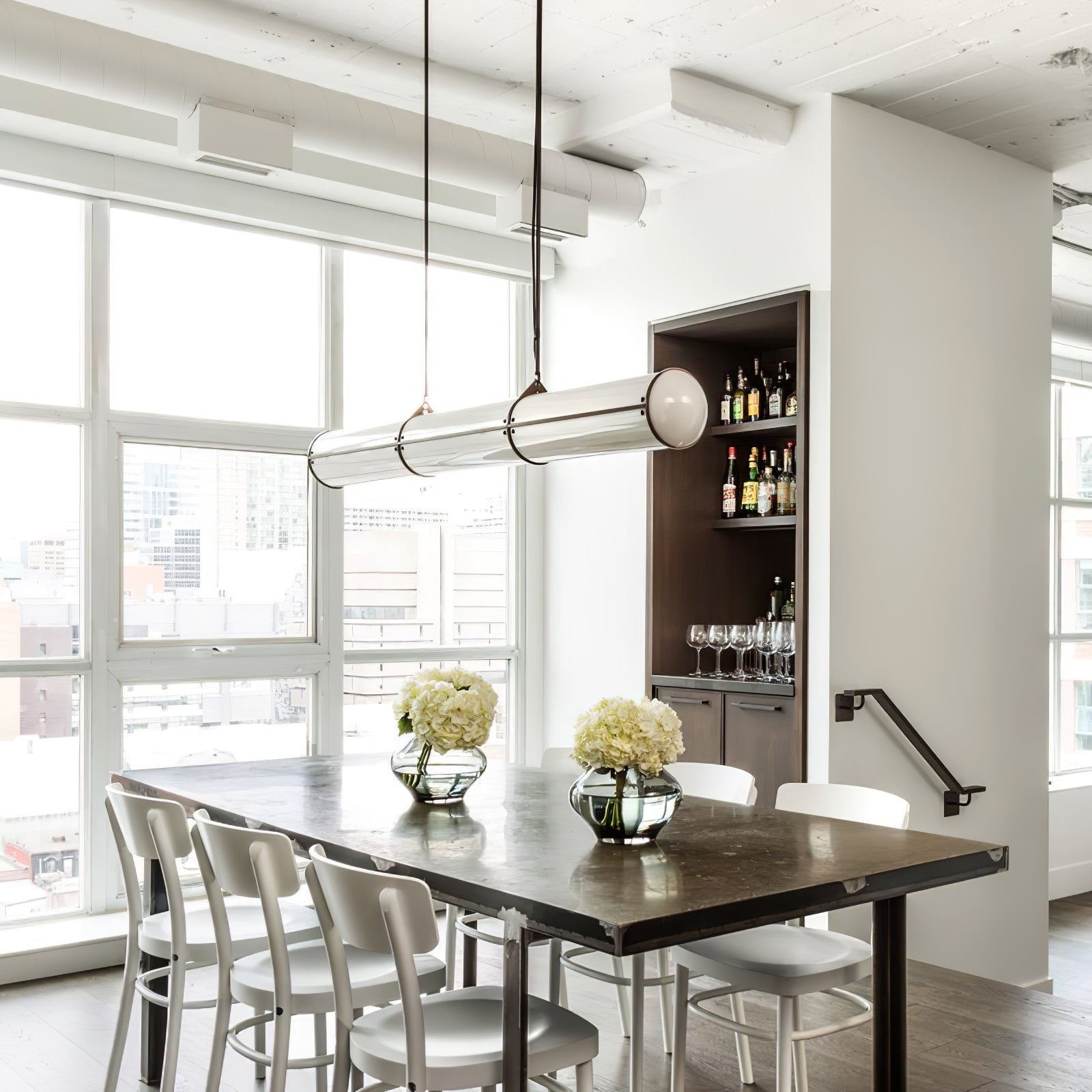 Cylindric Pendant Light black variant ceiling view