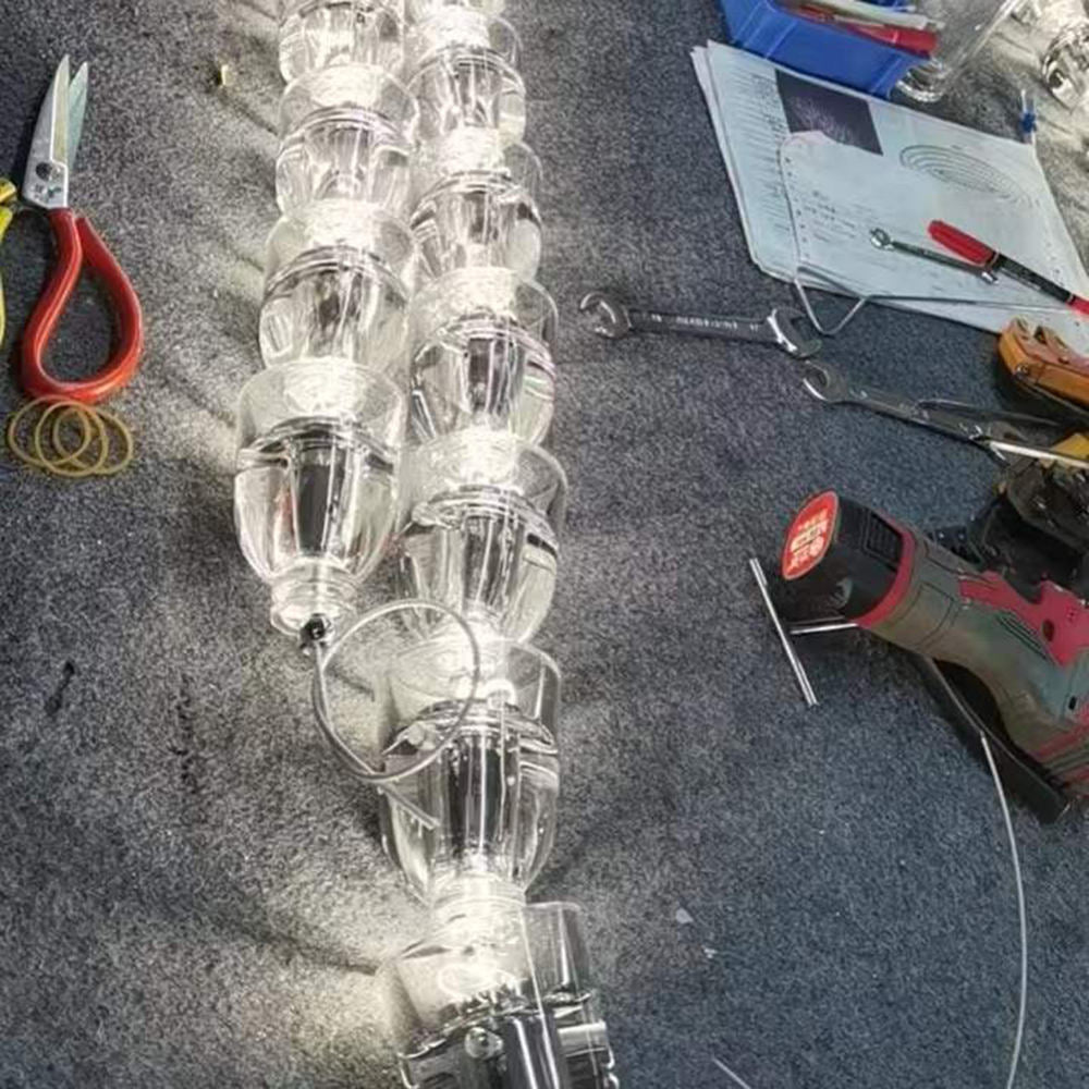 Luxury Long String Necklace Chandelier for Staircase Lobby Villa