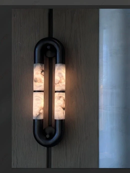 The Volterra Dual-Crescent Alabaster Sconce