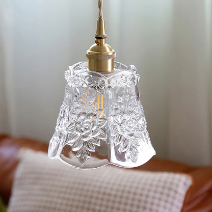 Vintage Clear Glass Pendant Lamp
