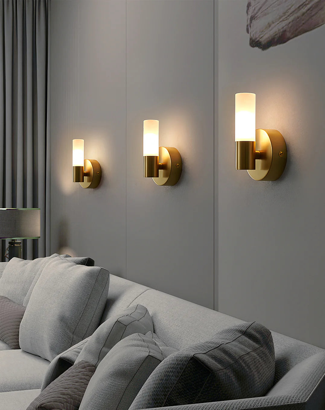 Barton Brass and White Wall Light