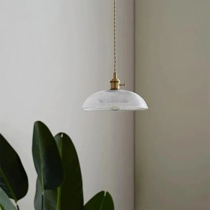 Vintage Copper Bowl Glass Pendant Light S121