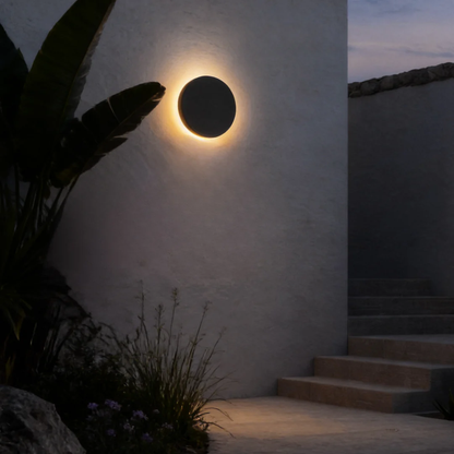 Plenilunio Full-Moon Backlit Outdoor Wall Light