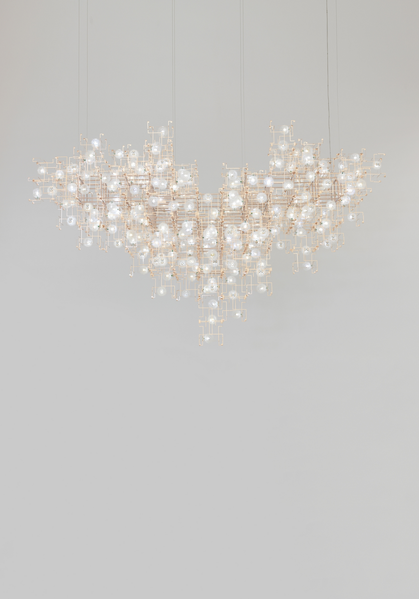 Custom Dandelion Cube LED Lobby Chandelier