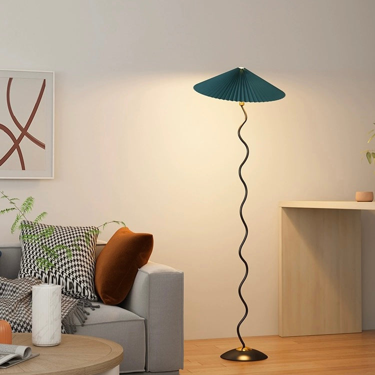 Squiggle Floor Lamp base and squiggle detail close-up