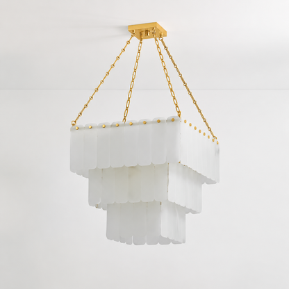 3-Tier Cascading Alabaster Chandelier