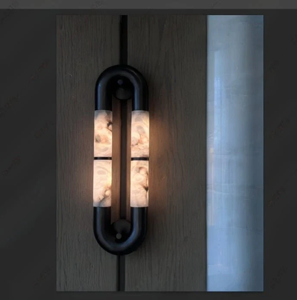 The Volterra Dual-Crescent Alabaster Sconce