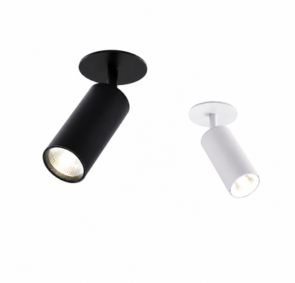 Adjustable gimbal 18W recessed spotlight in white