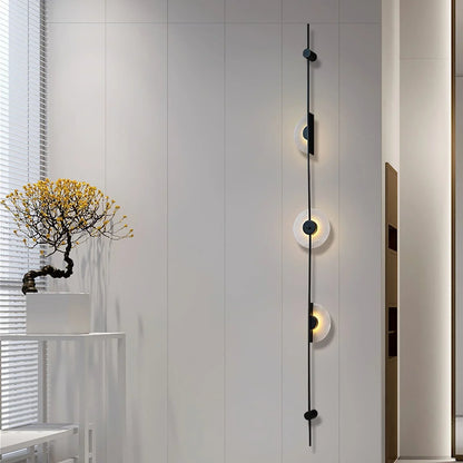 Black Slender Alabaster Wall Lamp