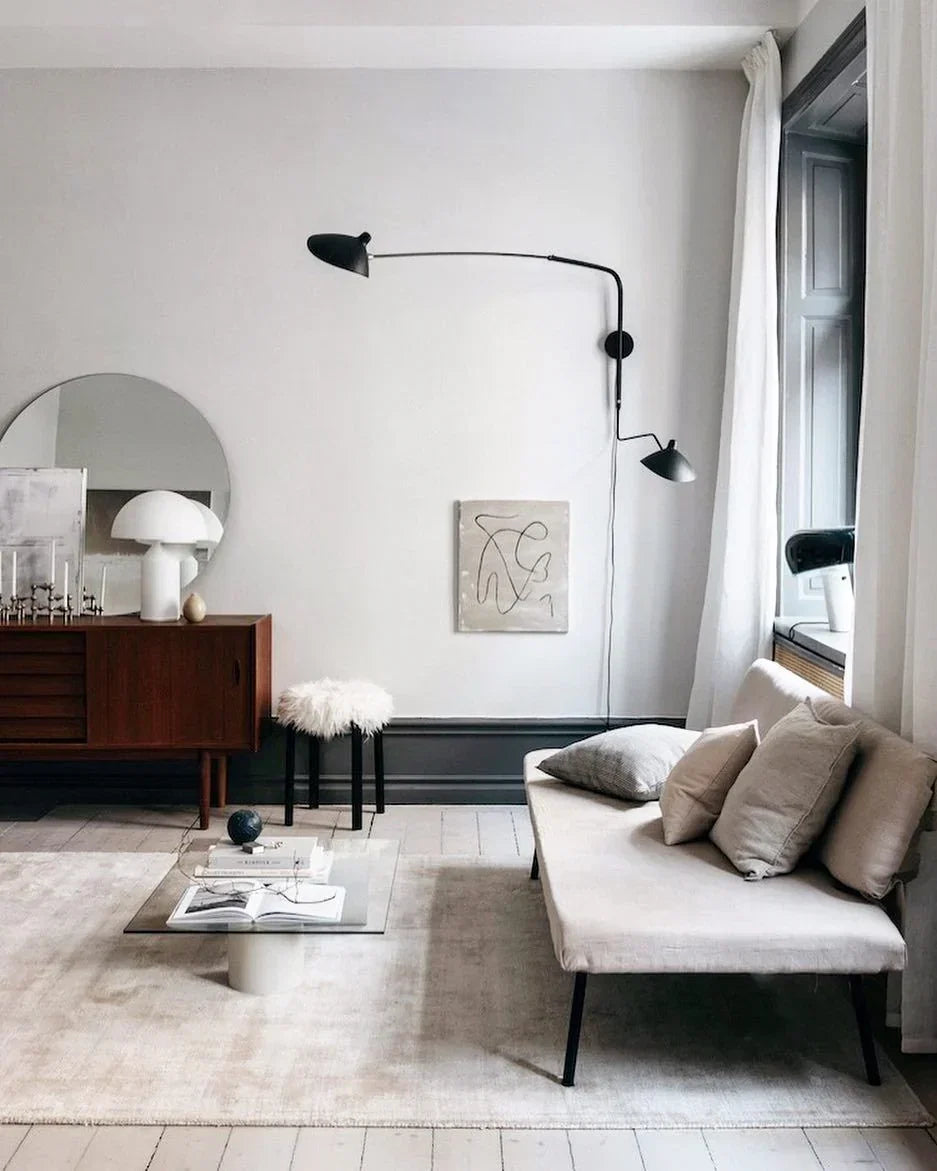 Serge Mouille Plug-In Wall Lamp 47.2 inch long arm