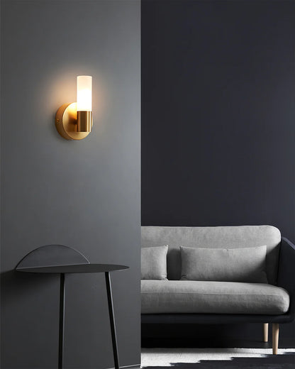 Barton Brass and White Wall Light