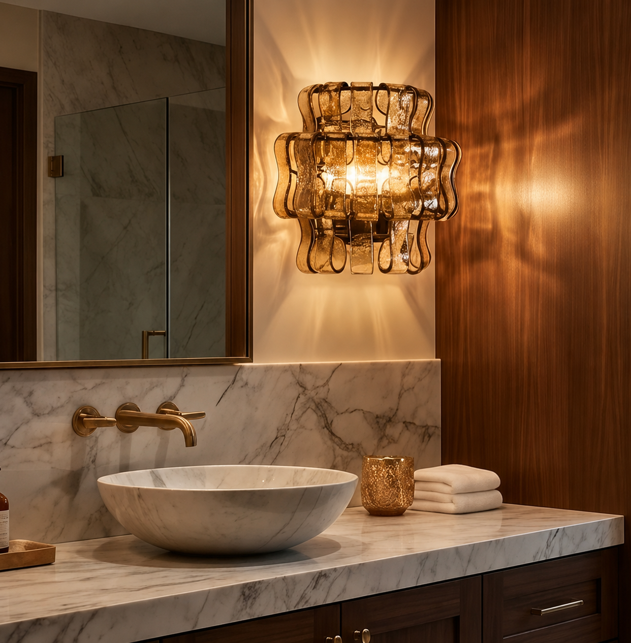Onda Smoked Glass Wall Sconce