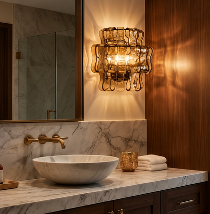 Onda Smoked Glass Wall Sconce