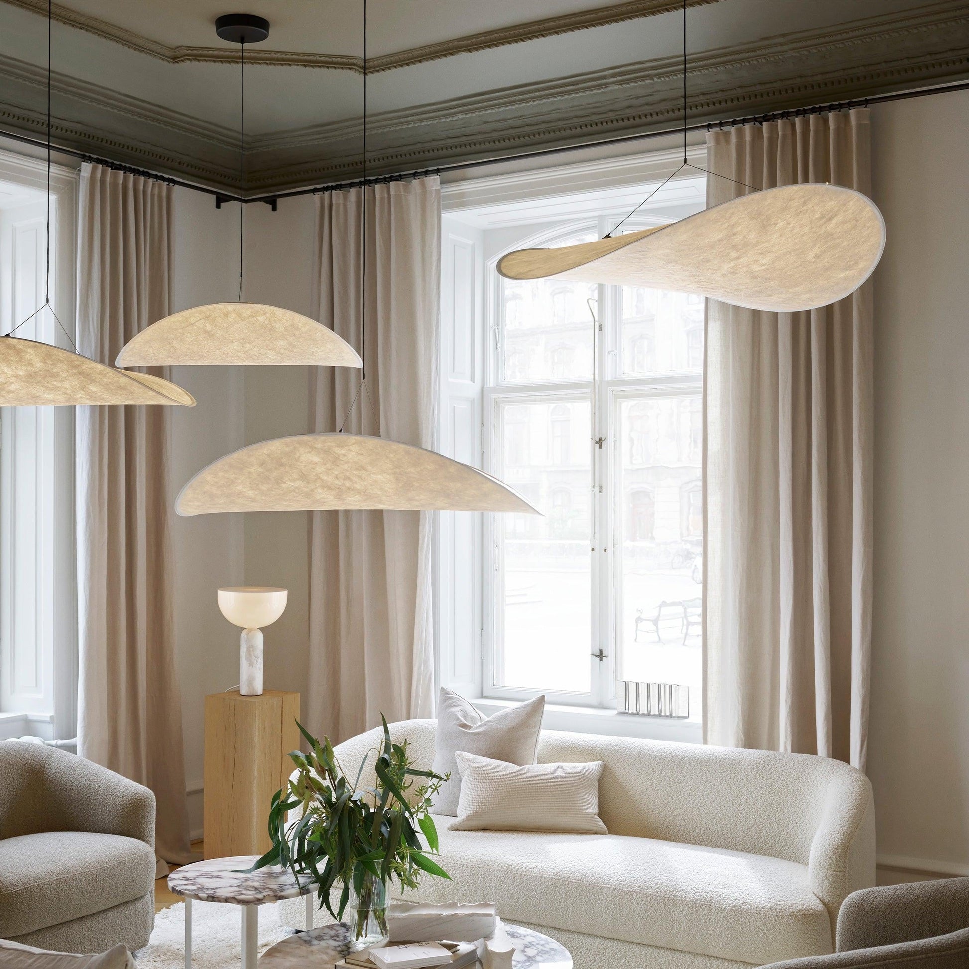 Tyvek Tense Pendant Lamp close-up Tyvek material texture