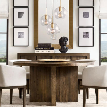 Brass & Clear Glass Pendant Light