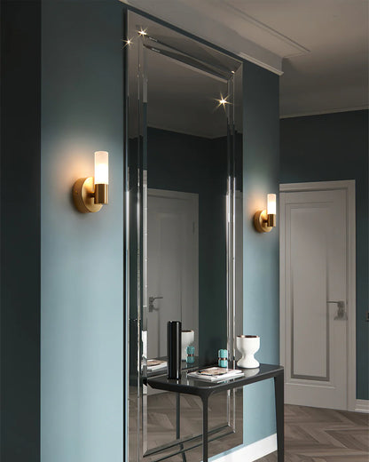 Barton Brass and White Wall Light