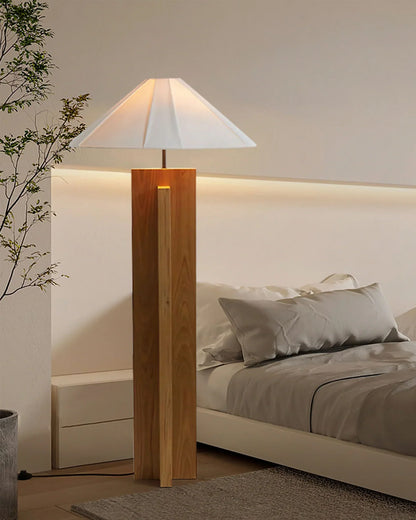 Meridian Crossbase Wood Floor Lamp