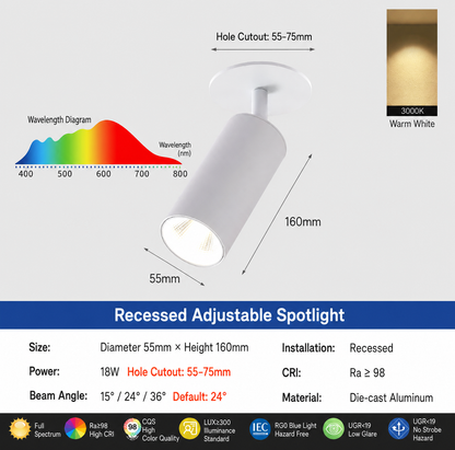 Smart Adjustable Gimbal Recessed Spotlight