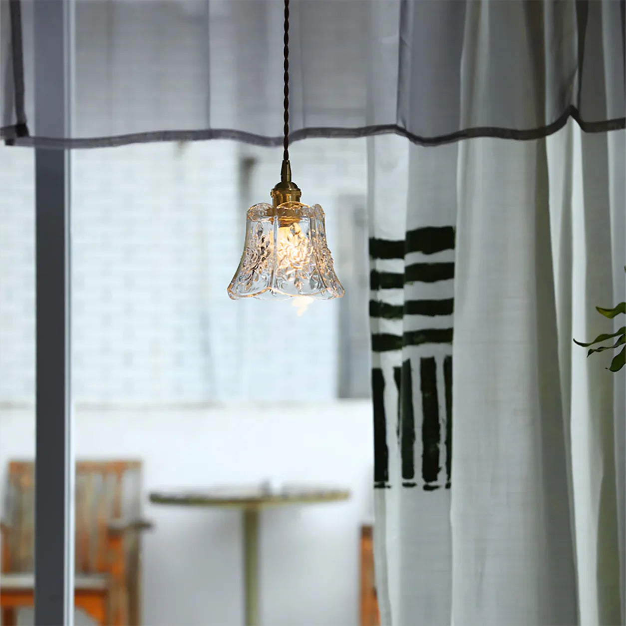 Vintage Clear Glass Pendant Lamp