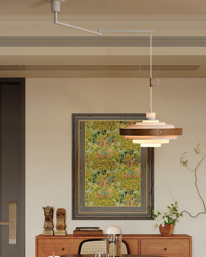 Layered Disc Swing Arm Pendant Light