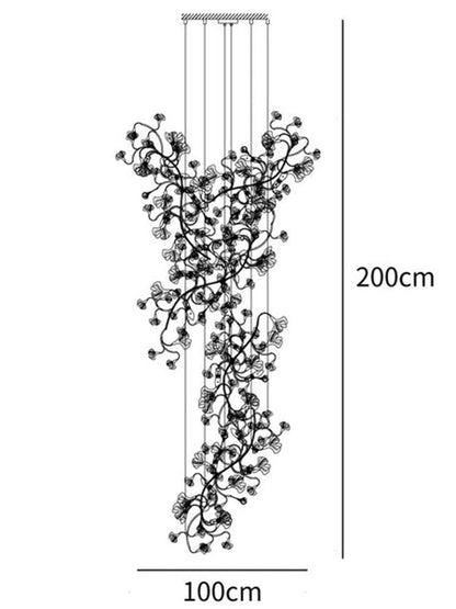 Extra Large Ceramic Leaf Tulip LED Chandelier