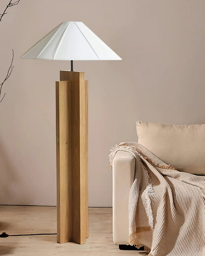 Meridian Crossbase Wood Floor Lamp