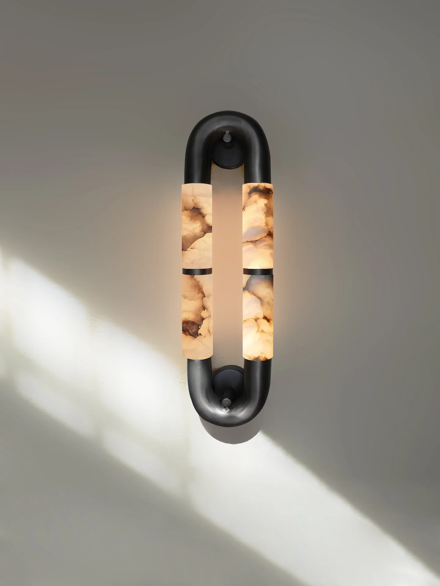 The Volterra Dual-Crescent Alabaster Sconce