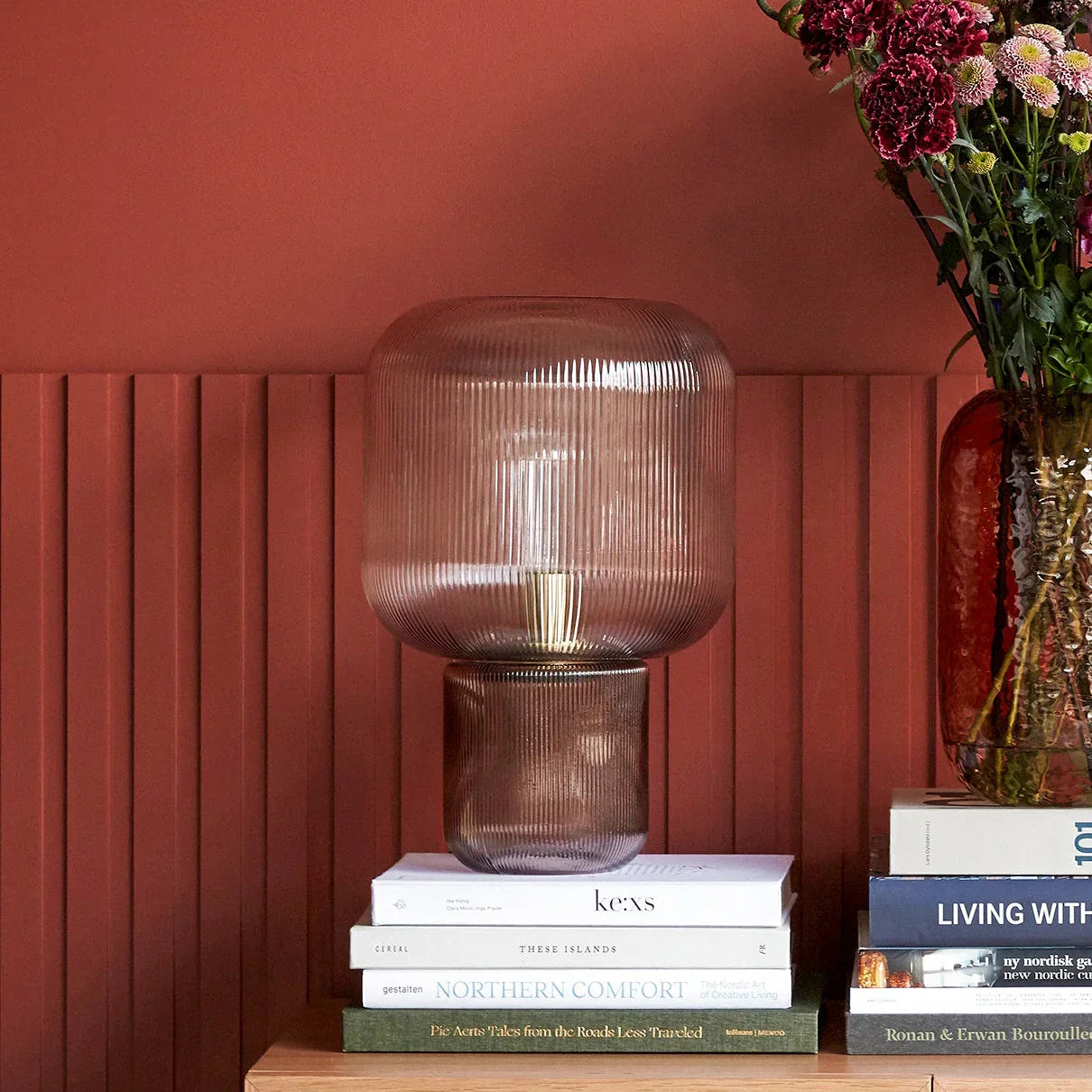 Oval Glass Table Lamp