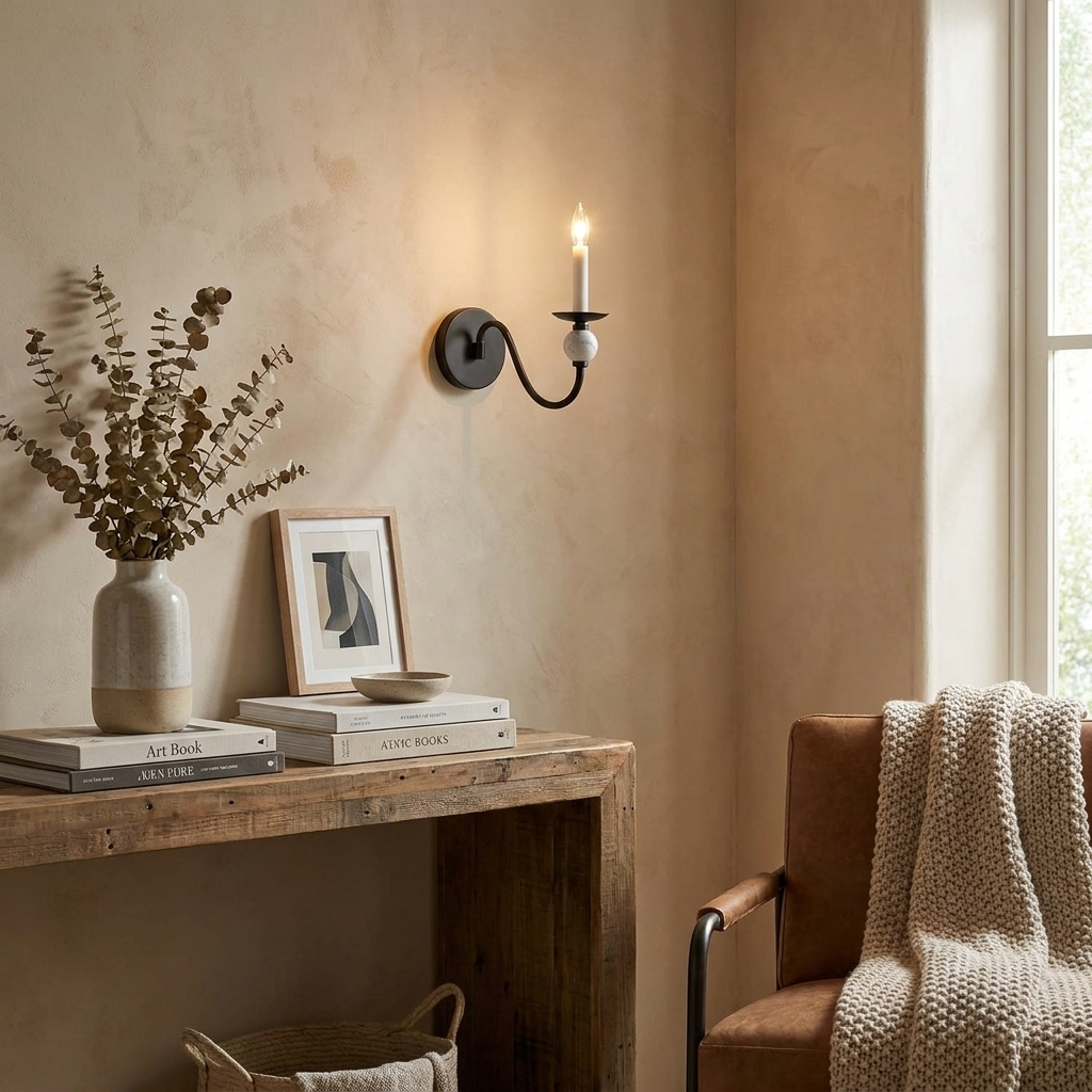 Adair Marble Ball Alabaster Sconce