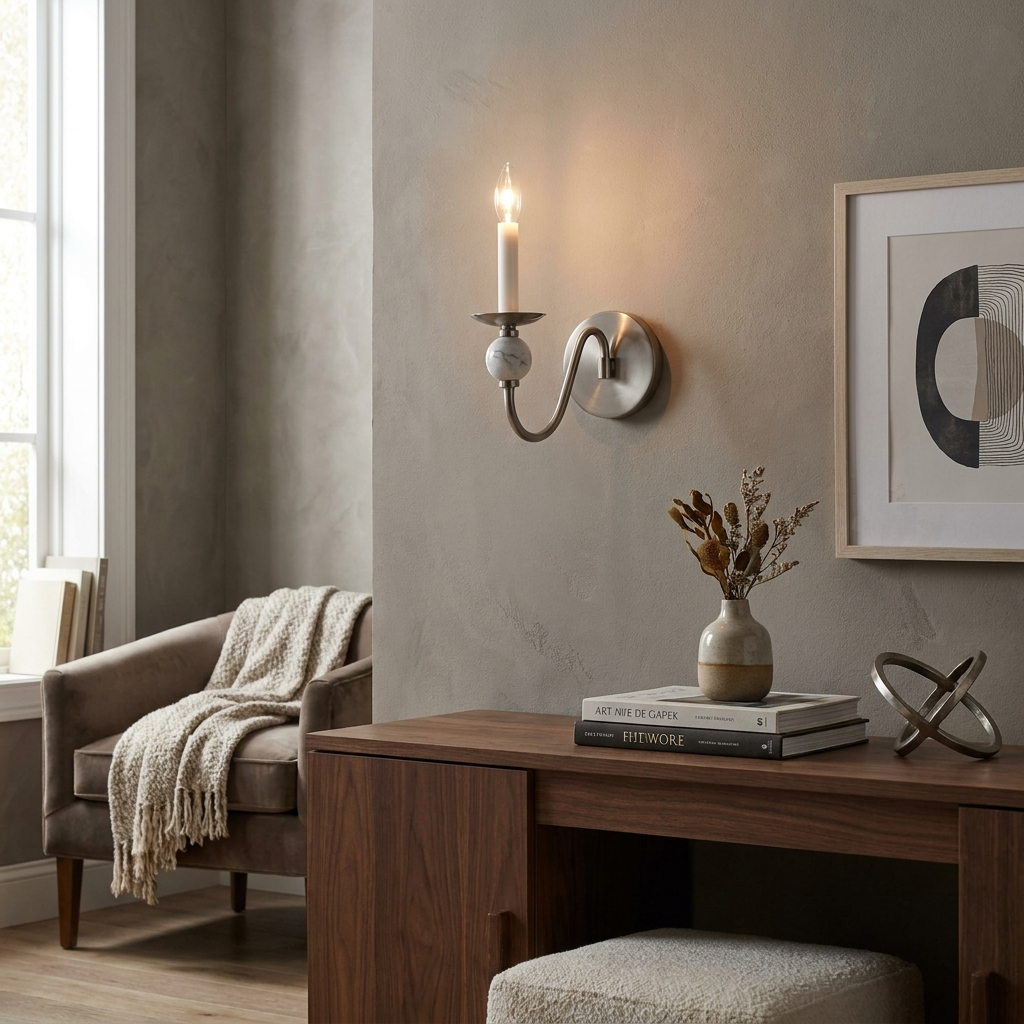 Adair Marble Ball Alabaster Sconce