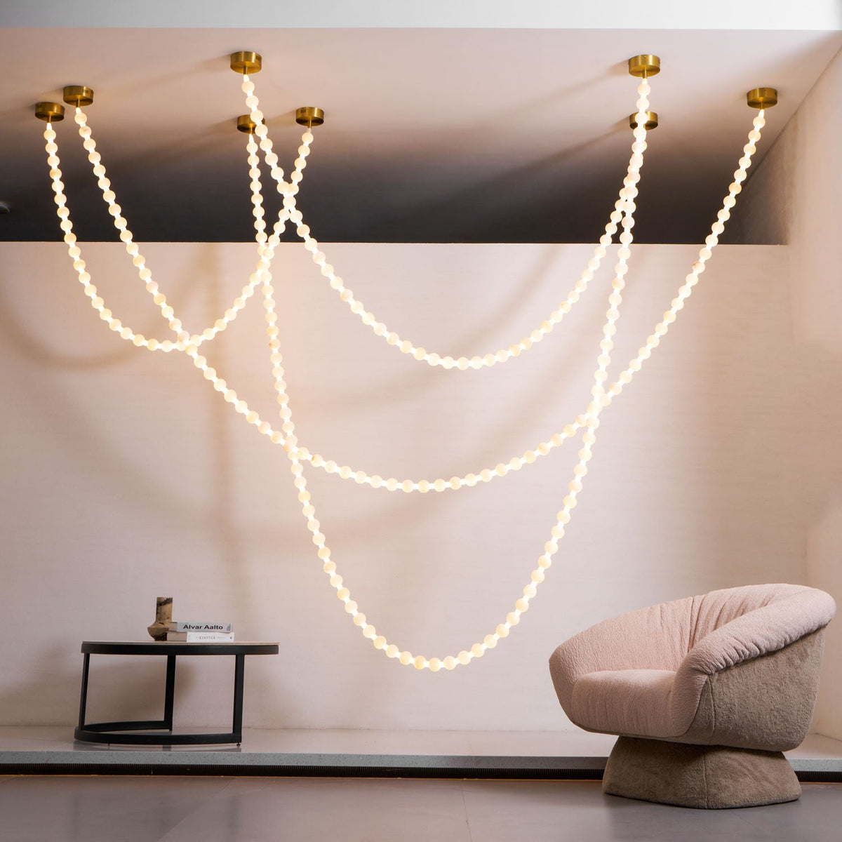 Alabaster Pearl Necklace Chandelier