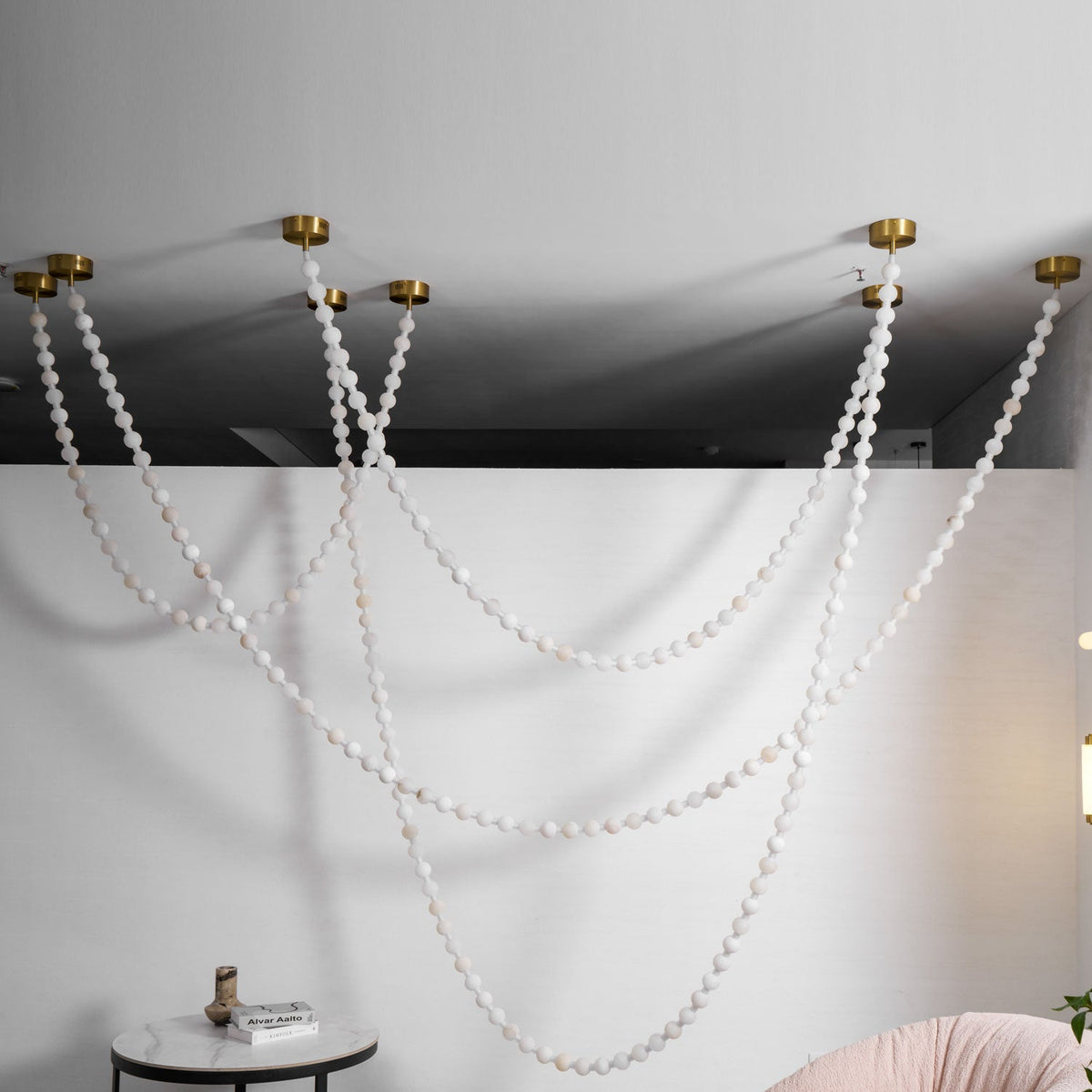 Alabaster Pearl Necklace Chandelier