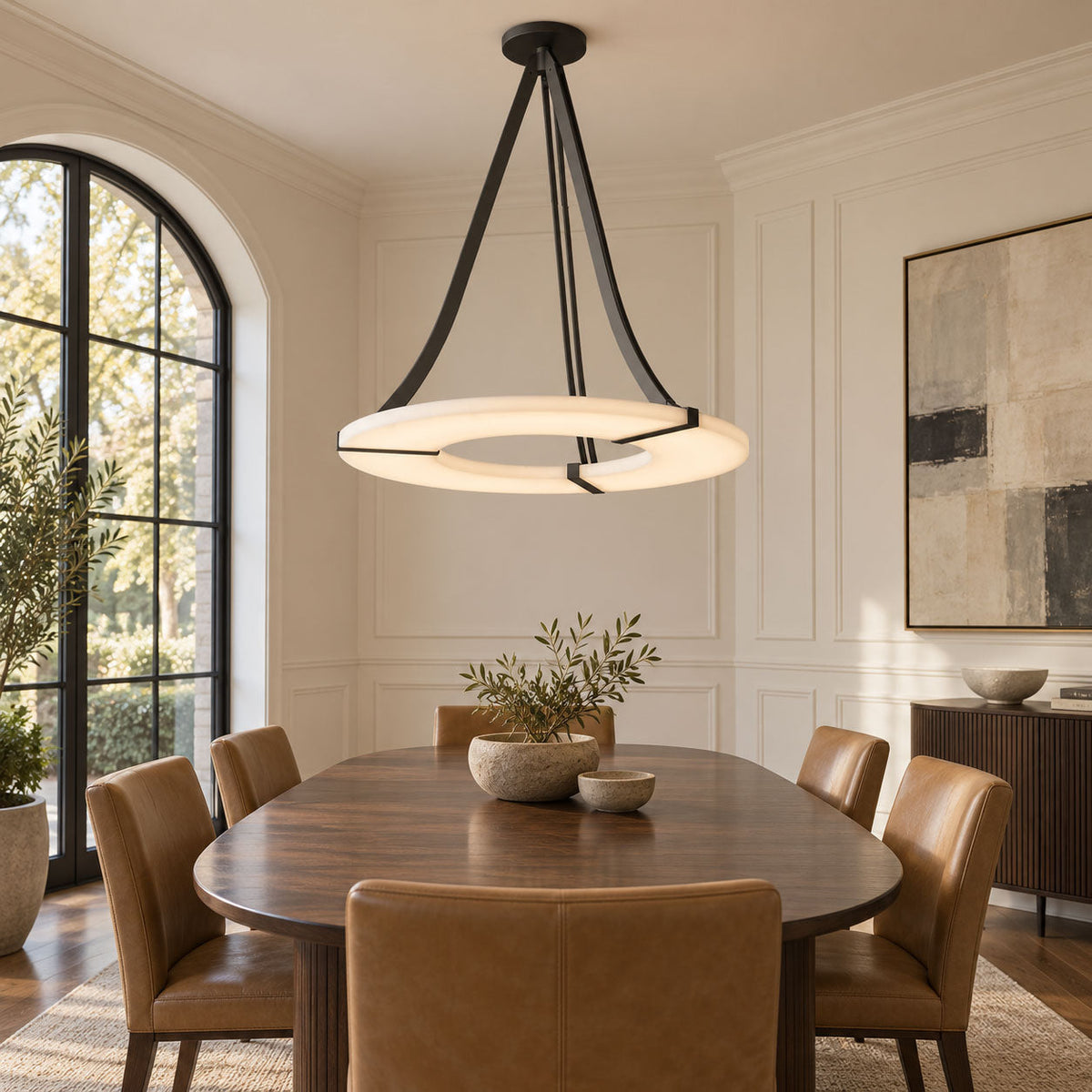 Alabaster Halo Pendant Light