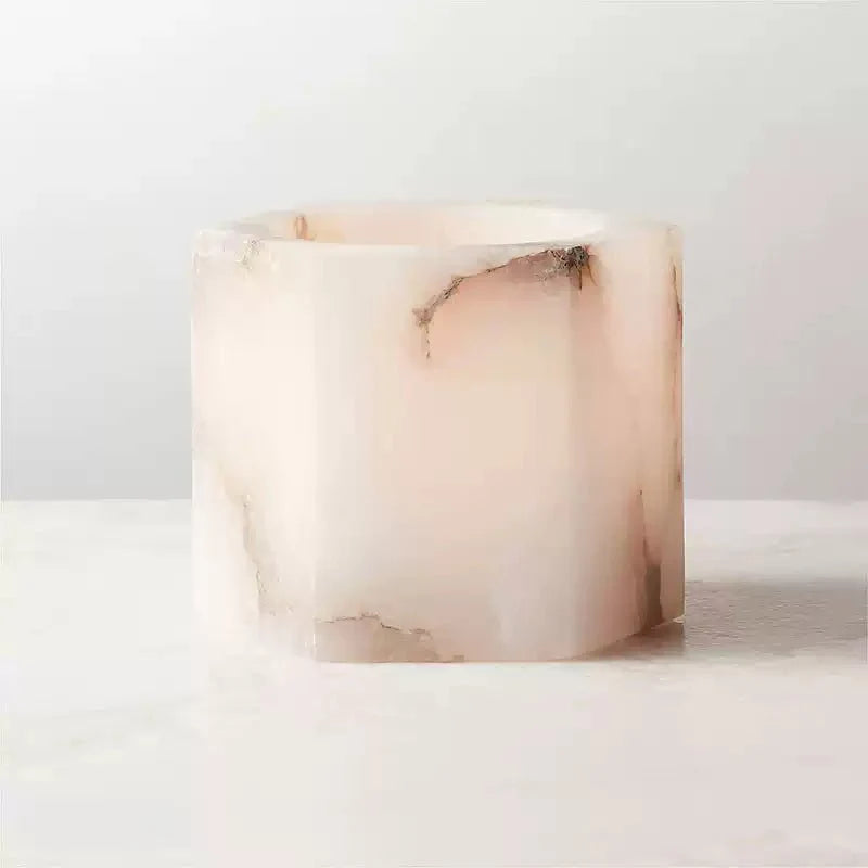 Alabaster Cube Candle Holder Alabaster Lighting Fixture