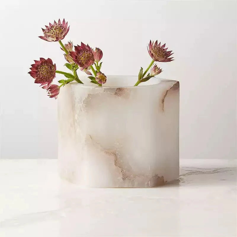 Alabaster Cube Candle Holder Alabaster Lighting Fixture