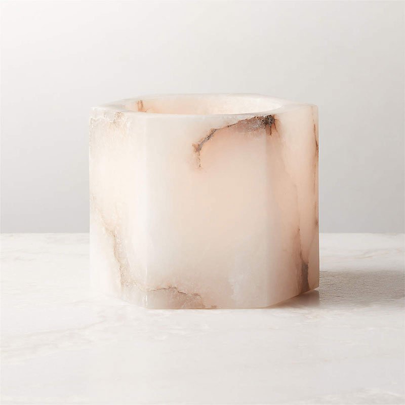 Alabaster Cube Candle Holder Alabaster Lighting Fixture