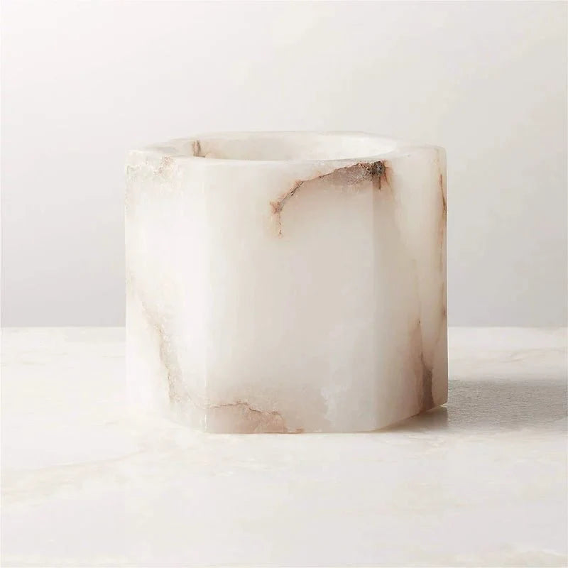 Alabaster Cube Candle Holder Alabaster Lighting Fixture