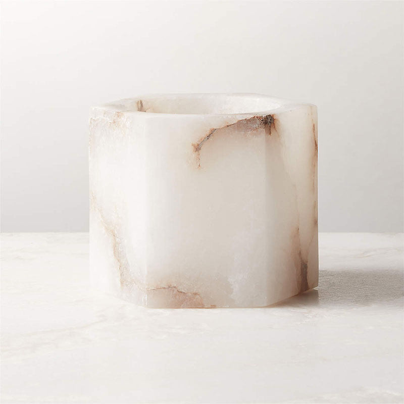 Alabaster Cube Candle Holder Alabaster Lighting Fixture