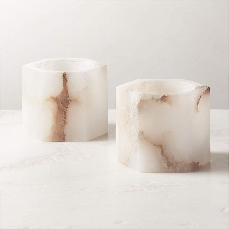 Alabaster Cube Candle Holder Alabaster Lighting Fixture